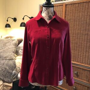TALBOT’S classy red stretch blouse in very good condition
